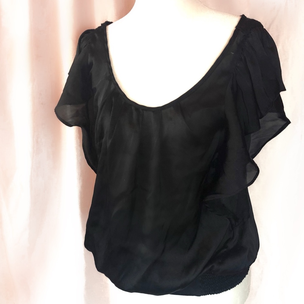 Foreve 21 black satin blouse